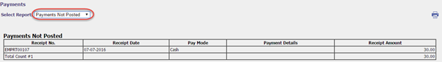 Payments nt posted